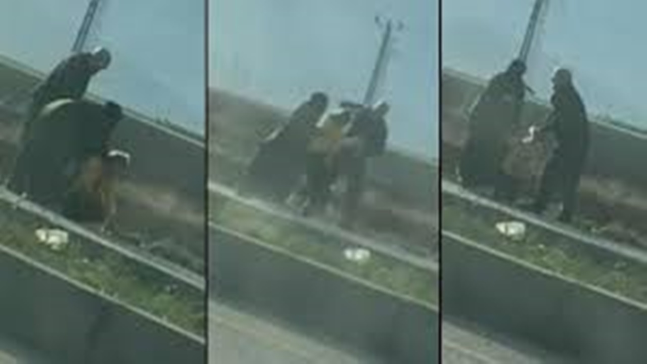 Kadını saçlarından sürükledi! Kız çocuğunu da darp ettiler! O anlar kamerada